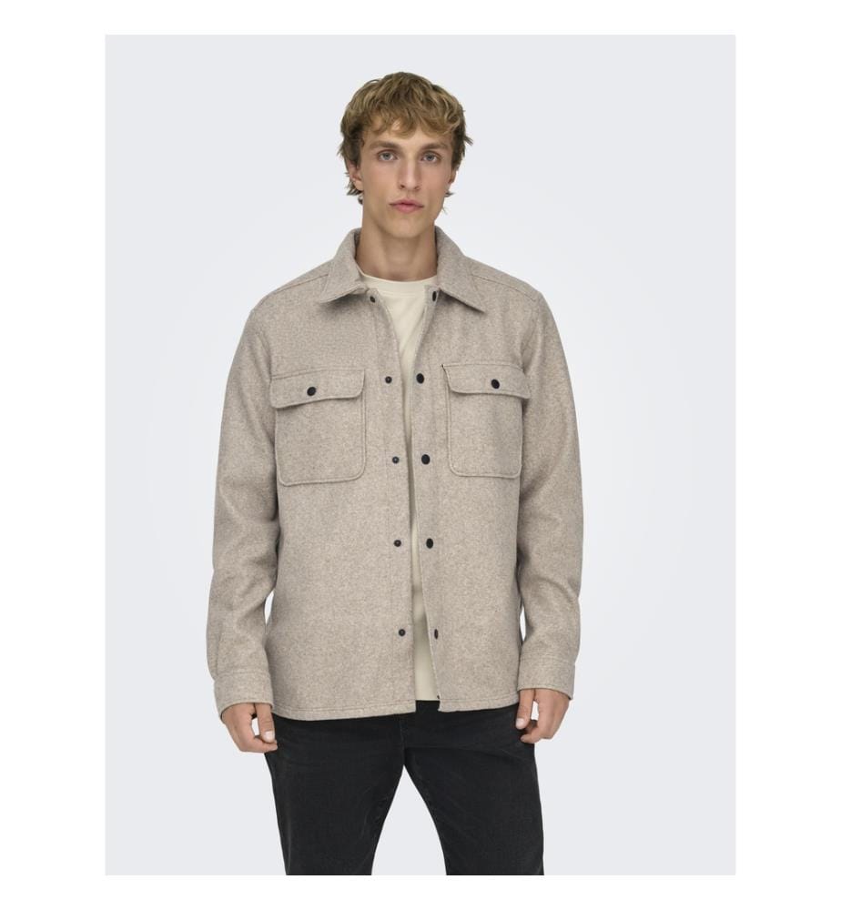 Hemd „Regular Fit Ash Ovr“ – Beige