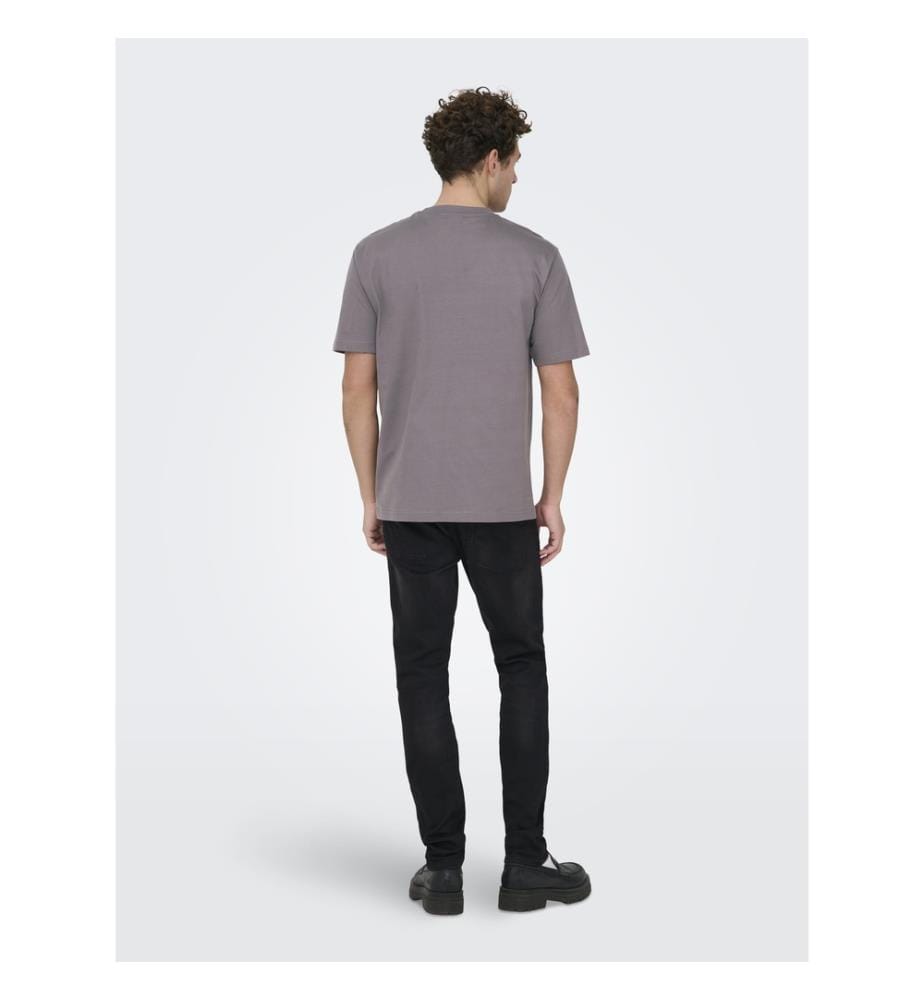 T-Shirt - grau mit feinen Streifen