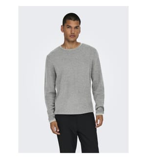 Strickpullover „Eric“ in Regular Fit – Hellgrau