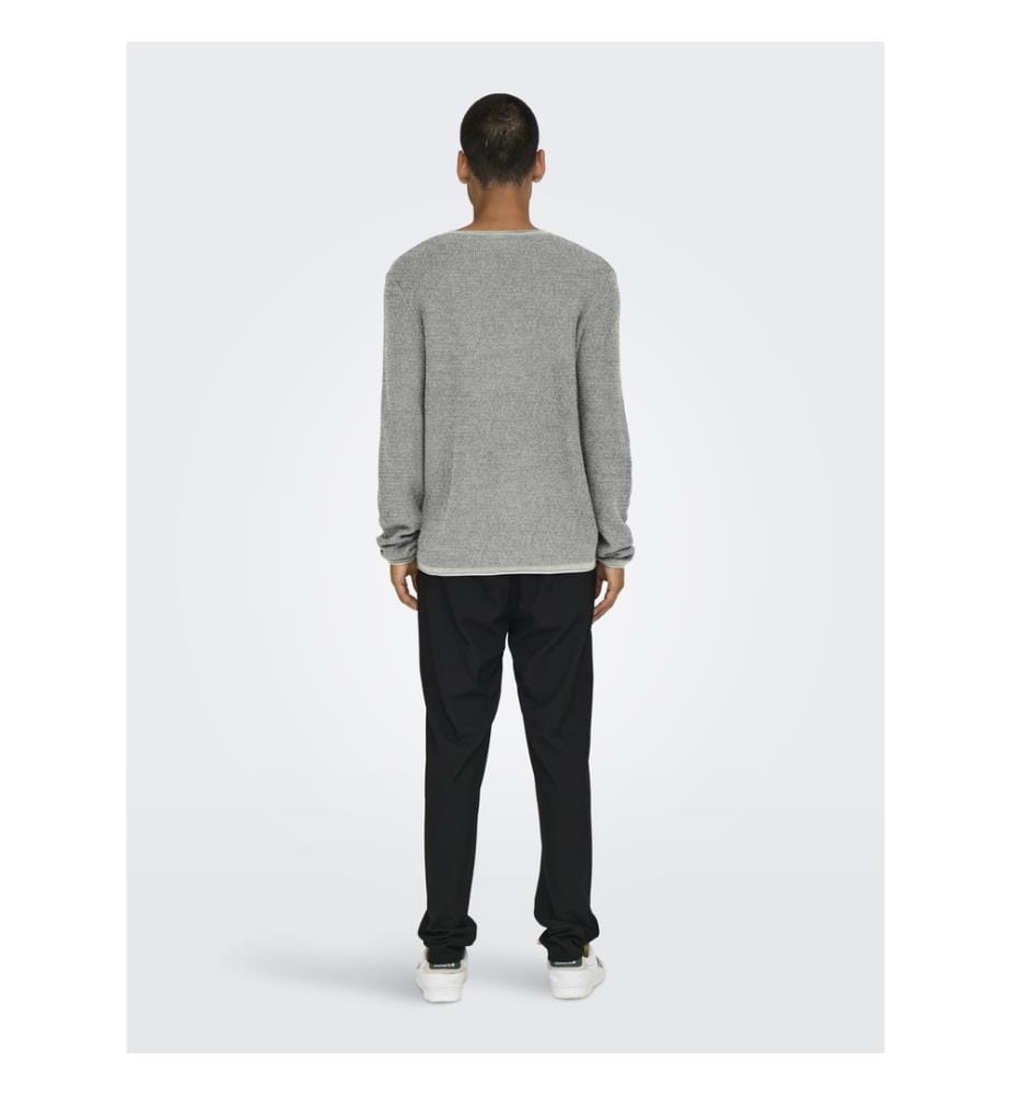 Strickpullover „Eric“ in Regular Fit – Hellgrau