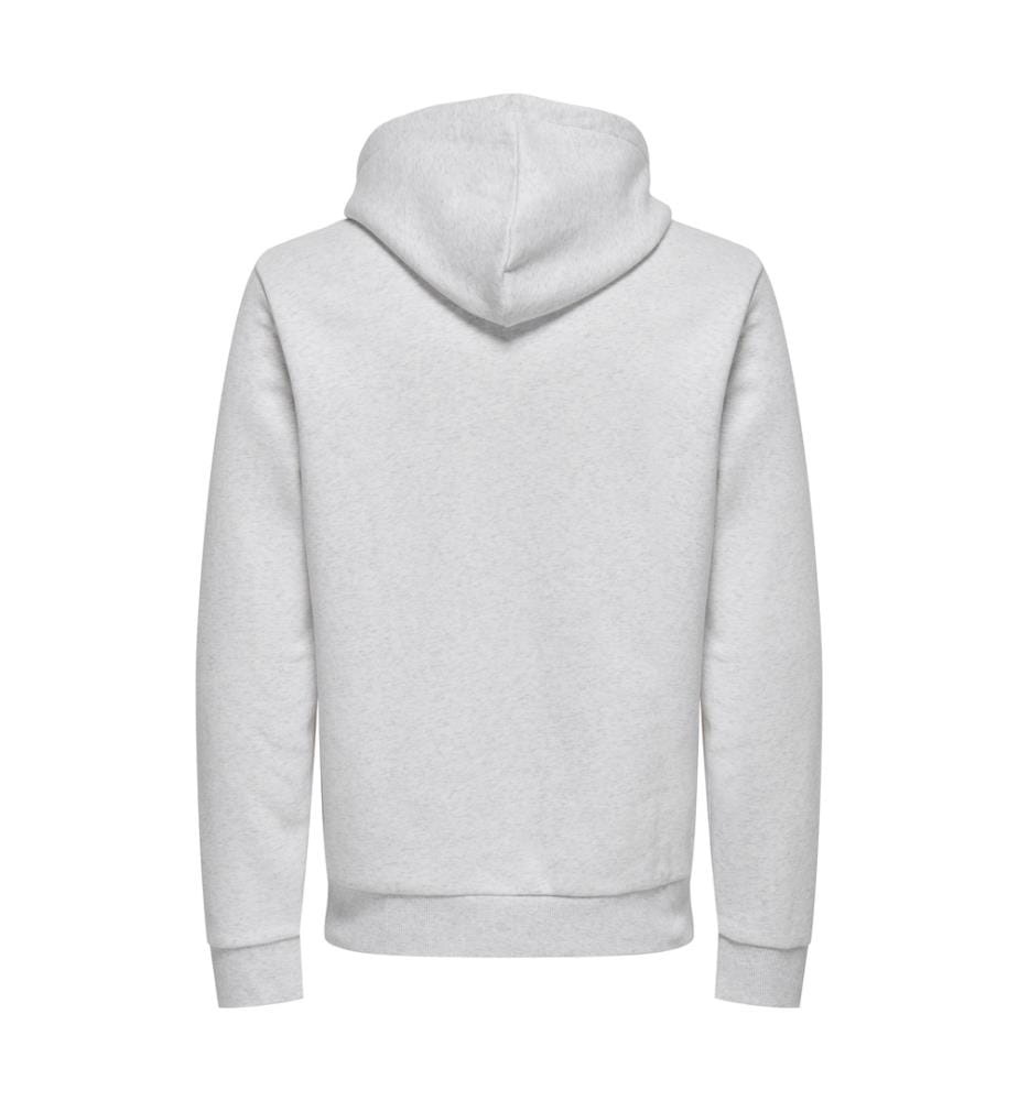 Hoodie - Melange Super Hellgrau
