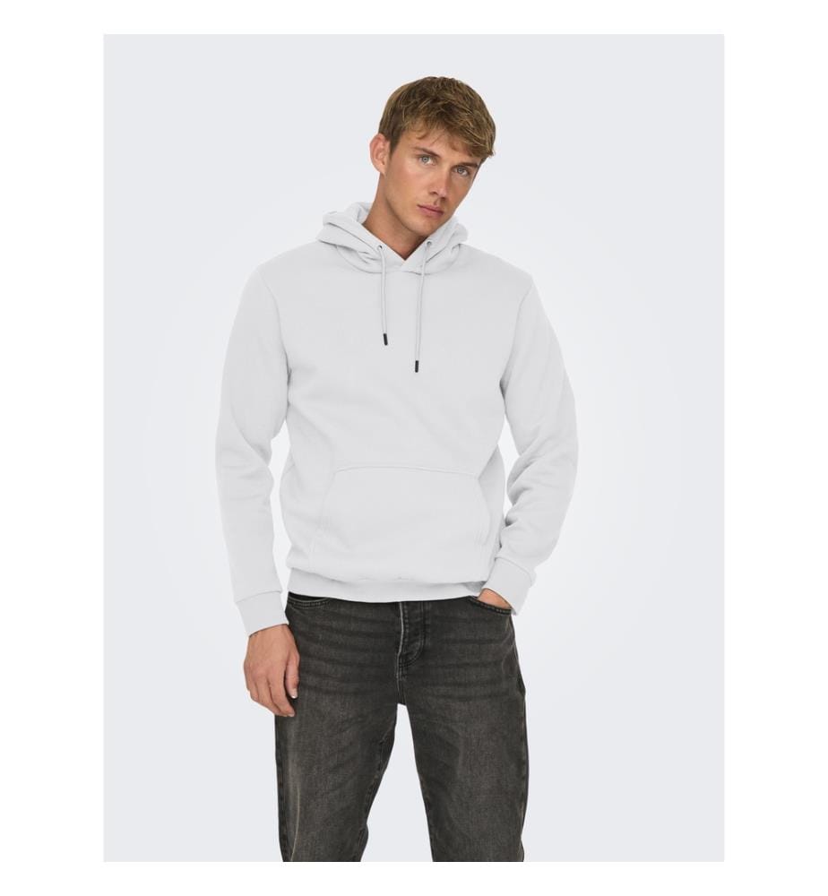 Hoodie - Melange Super Hellgrau