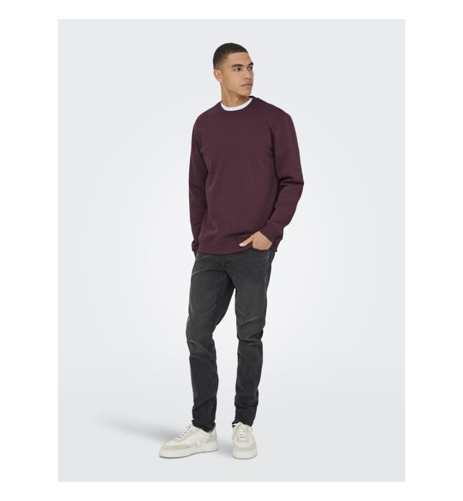 Sweatshirt „Connor Life“ in Regular Fit – Bordeaux