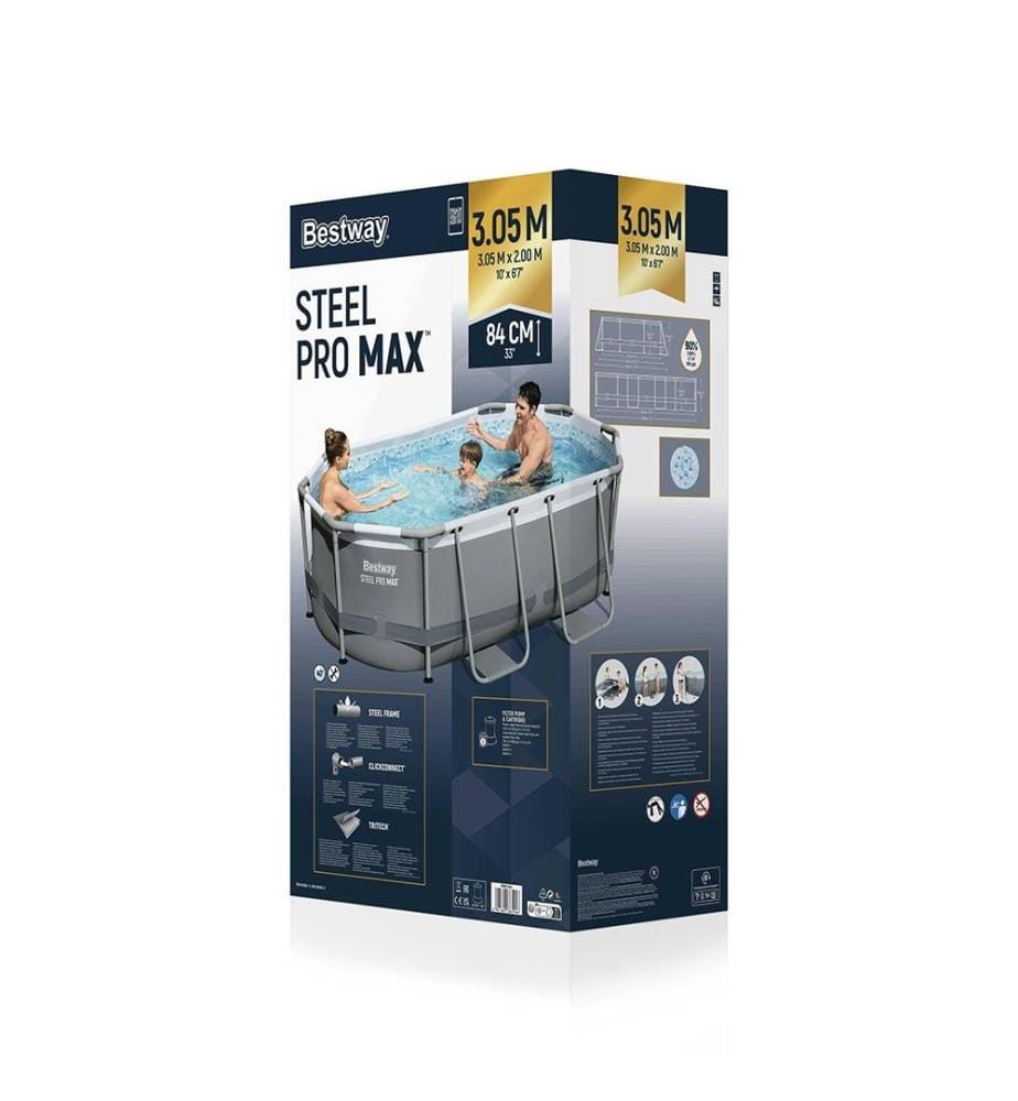Power Steel Piscine ovale 305 x 200 x 84 cm