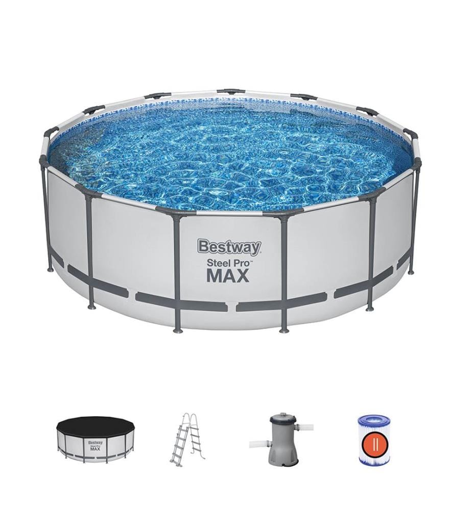 Steel Pro Max Pool Set 396x122cm - Grau