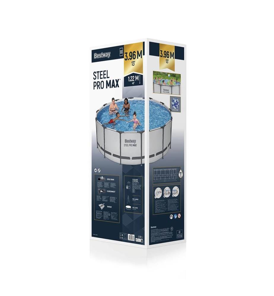 Steel Pro Max Pool Set 396x122cm - Grau