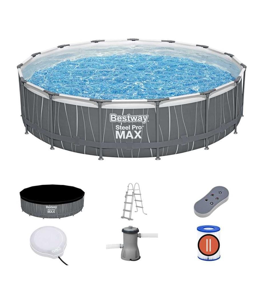 Steel Pro Max Pool Set 457x107cm - Grau