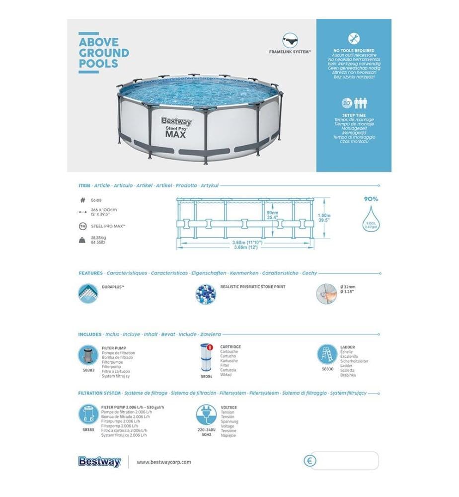 Steel Pro Max Pool 366 x 100 cm