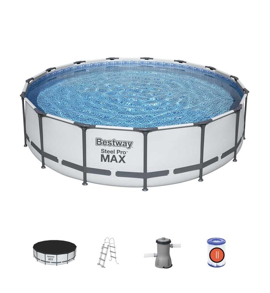 Piscine Steel Pro Max Ø 457 x 107 cm - Bleu et Blanc