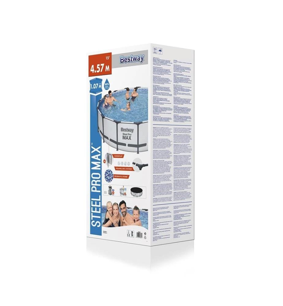 Piscine Steel Pro Max Ø 457 x 107 cm - Bleu et Blanc