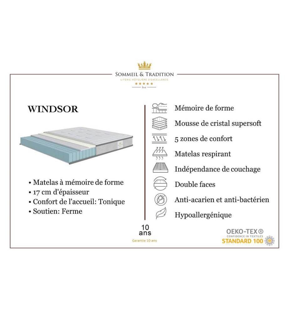 Set Matratze + Bettrost 160 x 200 cm - Windsor 17 cm