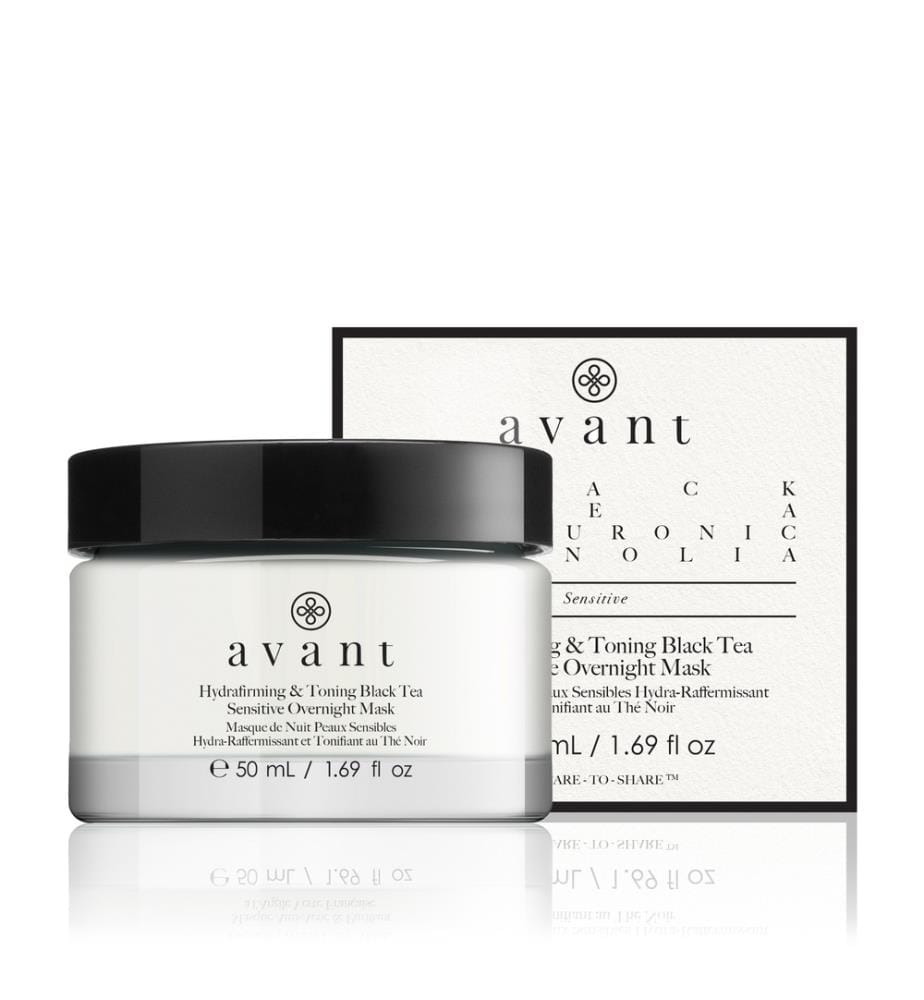 Feuchtigkeitsspendende, straffende und belebende Nachtmaske für empfindliche Haut mit Schwarztee - 50 ml