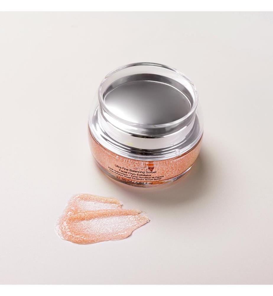 Cryo-Exfoliant Visage Equilibrant Texture Sorbet, Acide Hyaluonique Extrait Glycolique de Papaye - 50 ml