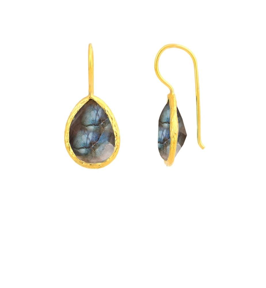 Labradorite Earrings - Gray