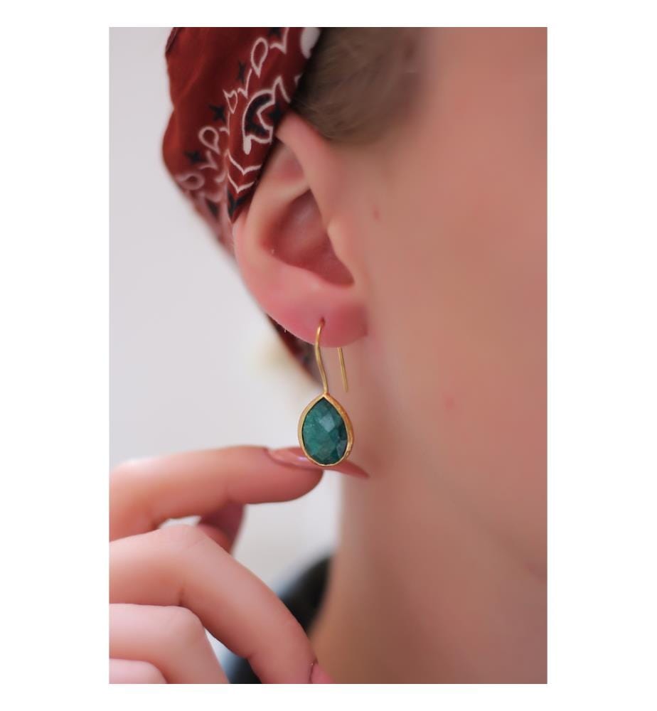 Agate Earrings - Green
