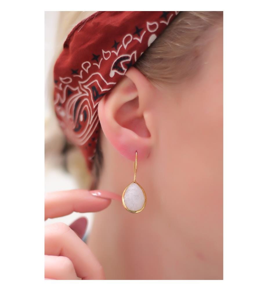Moonstone Earrings - White