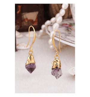 Amethyst  Earring - Purple 