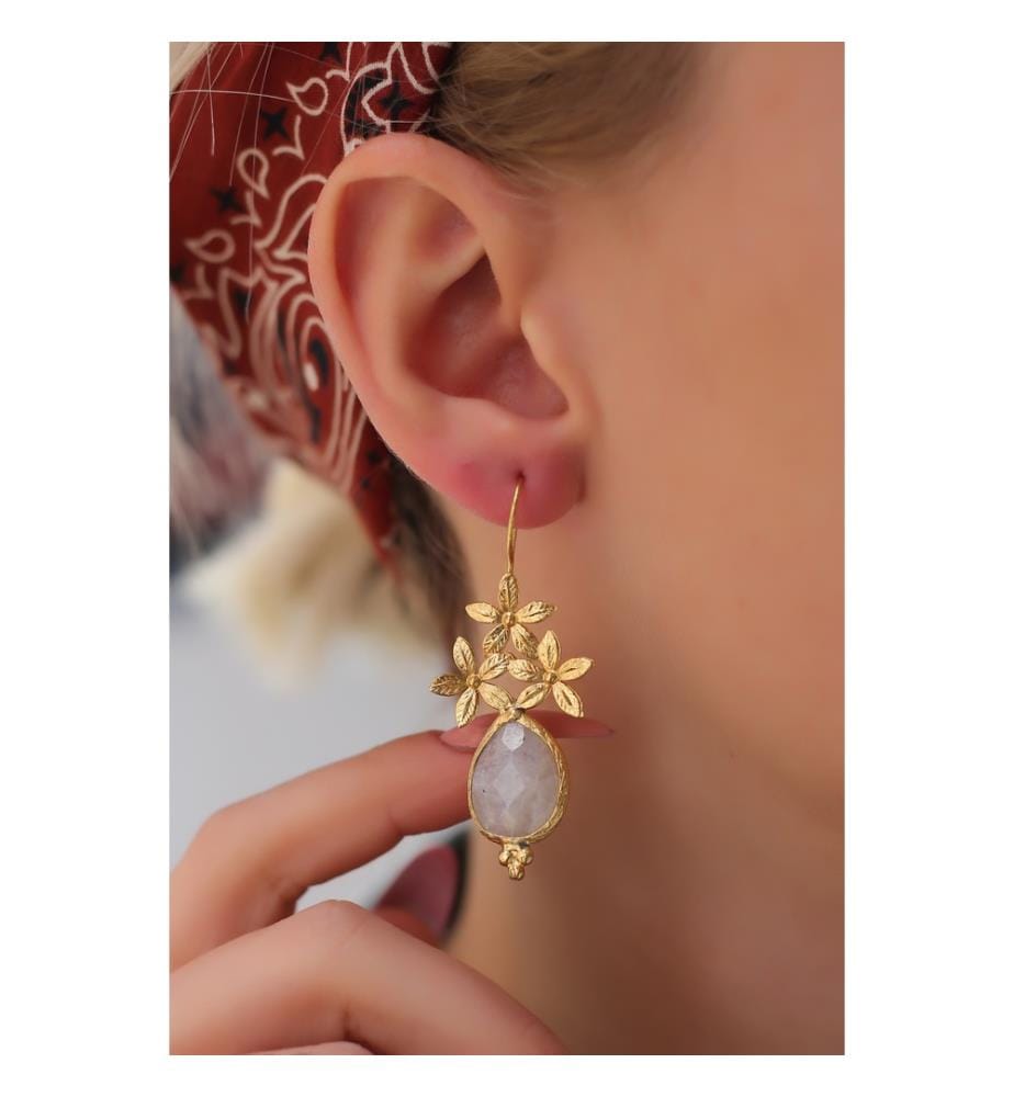 Moonstone Earrings - White