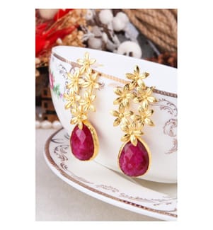 Agate Earrings - Red