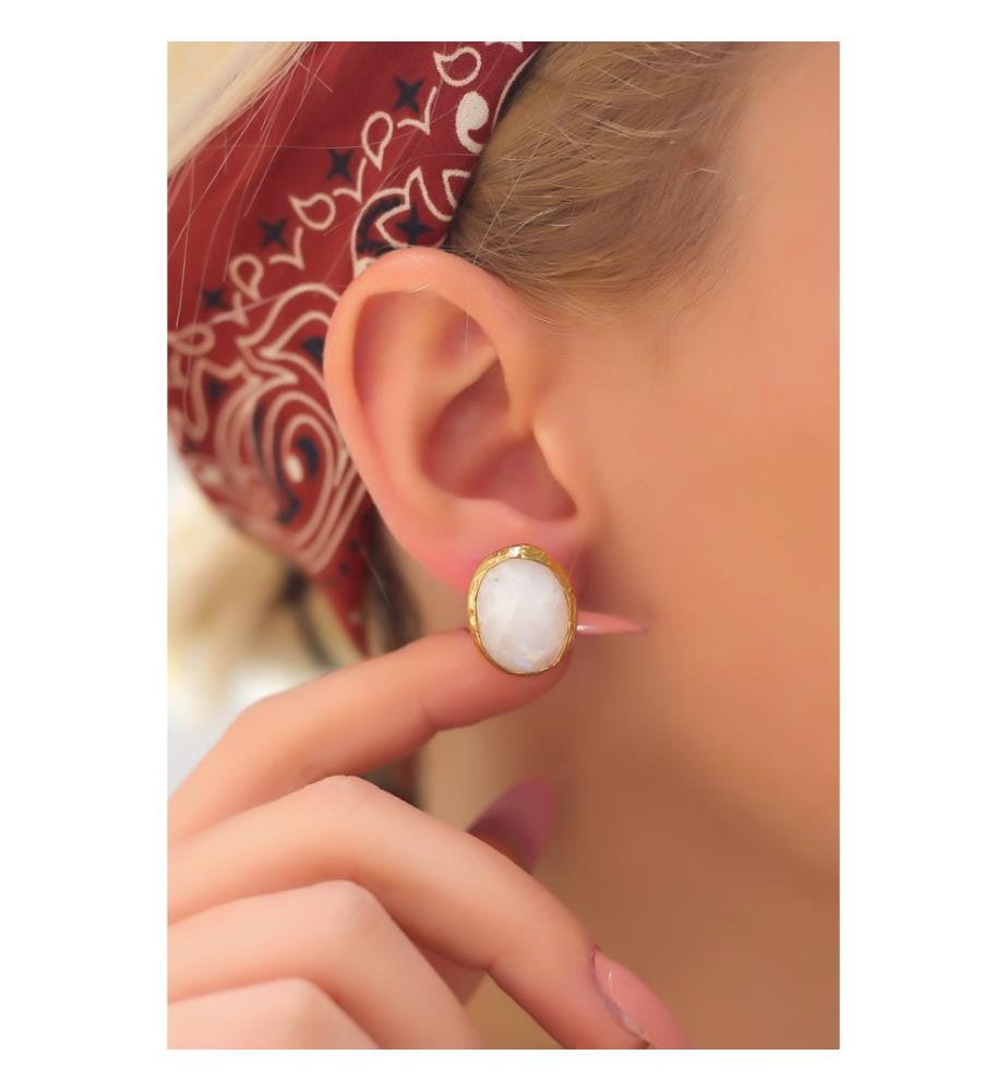 Moonstone Earrings - White