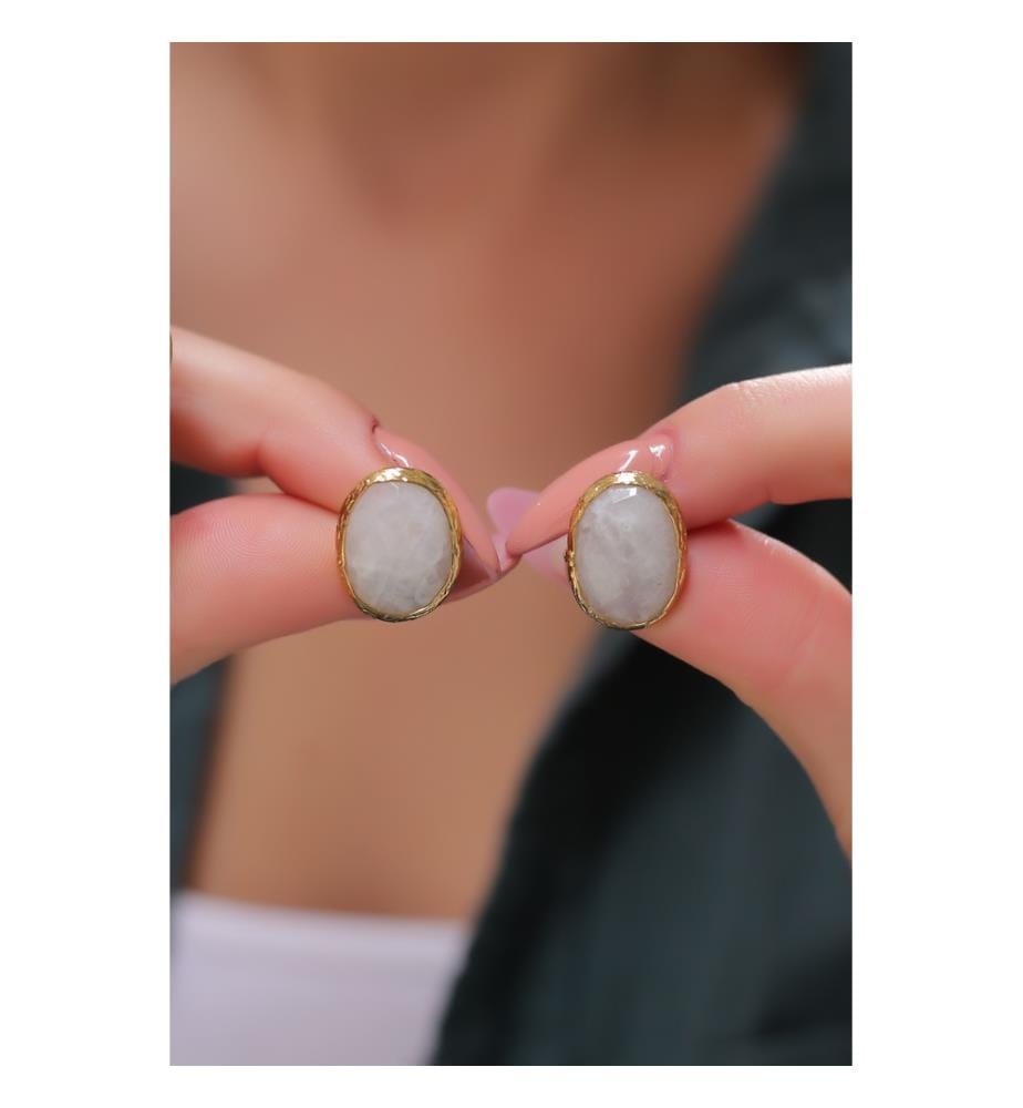 Moonstone Earrings - White