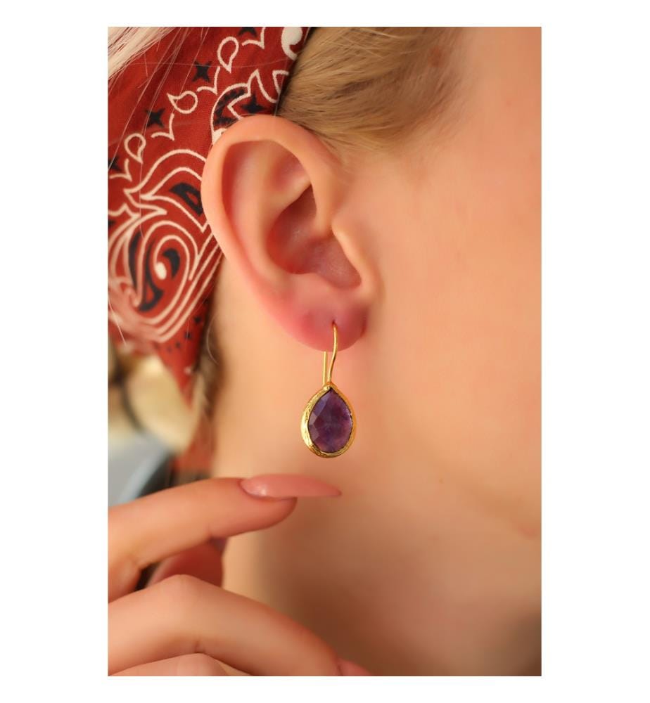 Amethyst Earrings - Purple