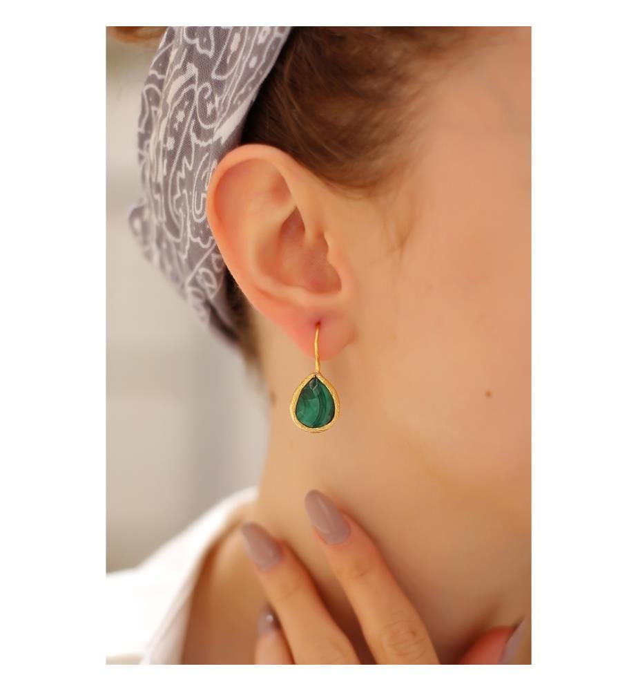 Malachite Earrings - Green