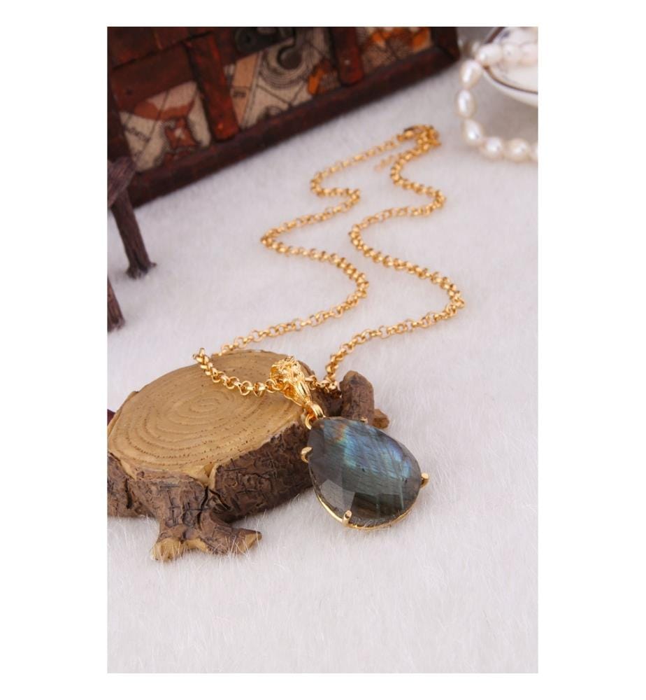 Labradorite Necklace - Gray