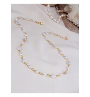 Moonstone and Pearl Necklace - White