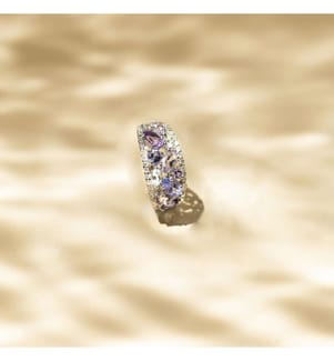 Blueymix Ring - Weissgold 375/1000