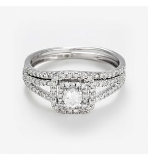 Ring Duo Somptueux Carré - Weissgold 375/1000