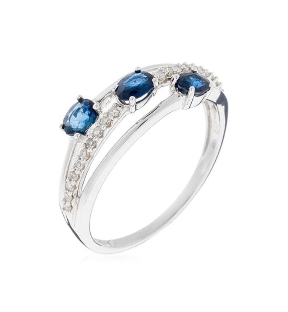 Ring Trio aus Saphir - Weissgold 375/1000