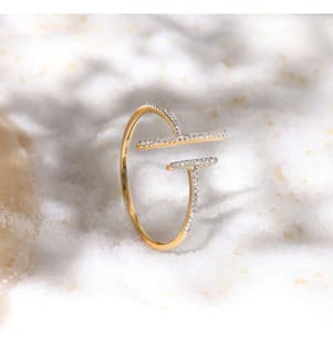 Asymmetrischer Parallelring - Gelbgold 375/1000