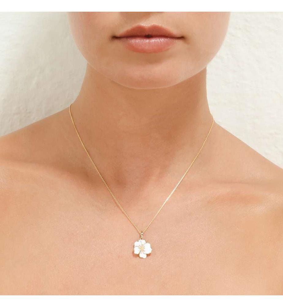 Pendant Orchidée - Yellow gold 375/1000