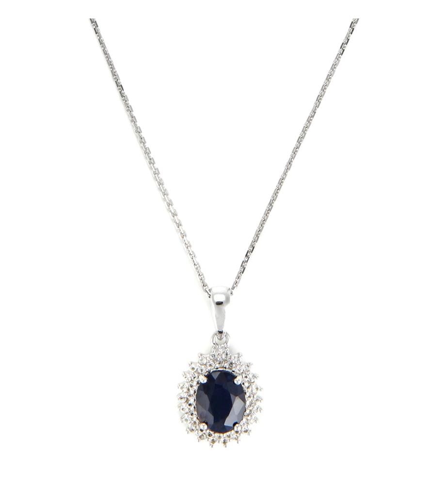 Soleil Blue Pendant - White Gold