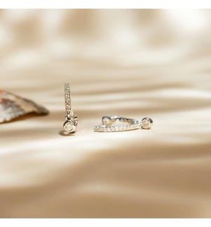 Creolen Charms Ohrringe - Weissgold 375/1000