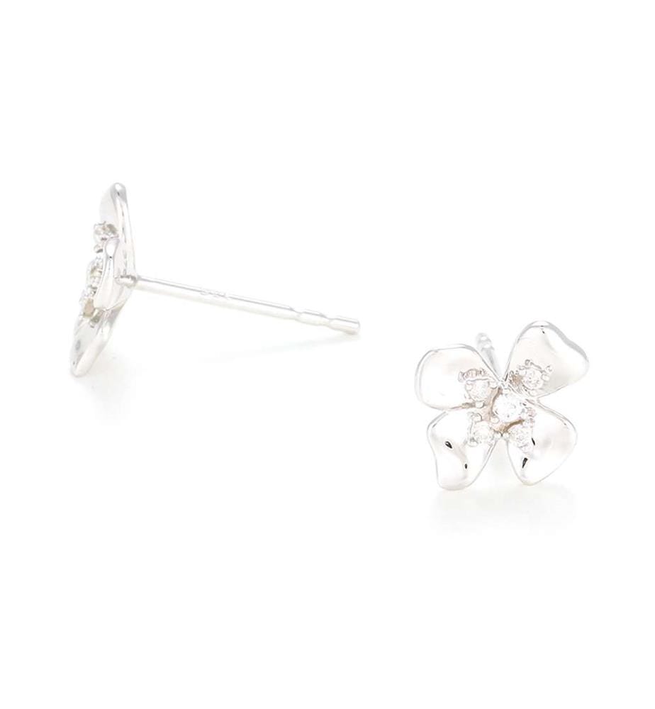 Boucles d'Oreille Pistil - Or Blanc
