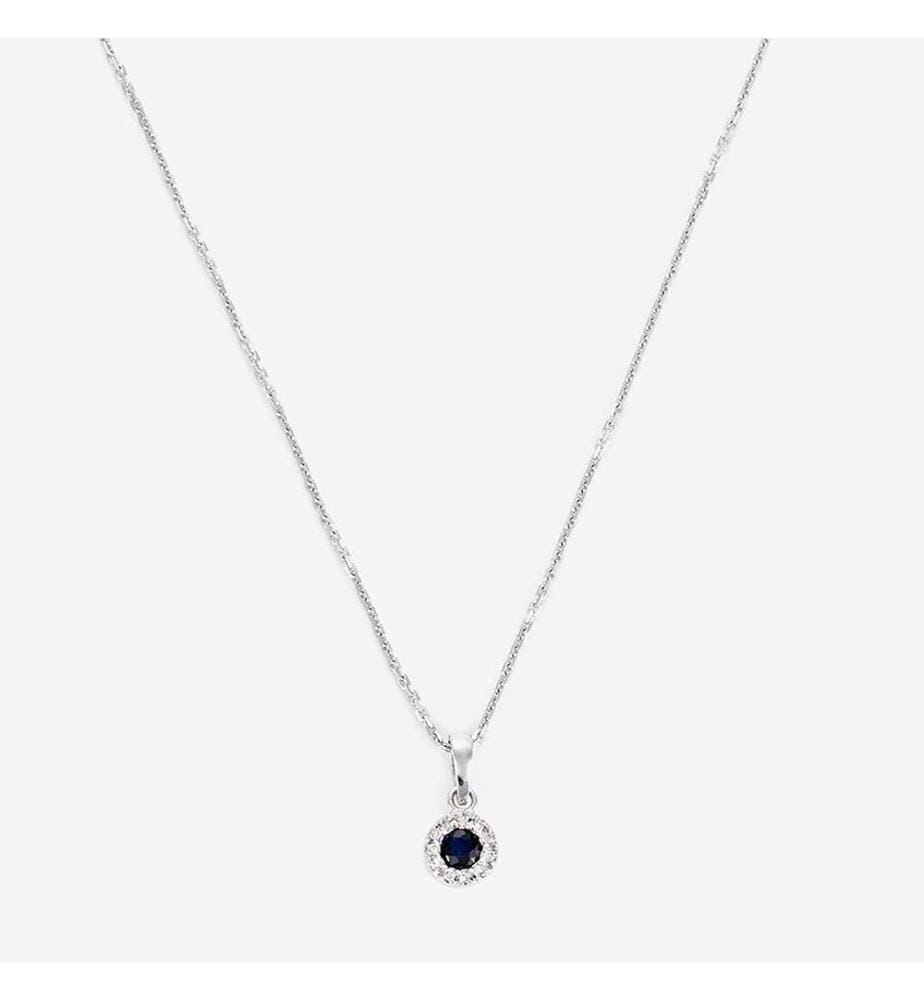 Precious Sapphire Pendant - White Gold 375/1000
