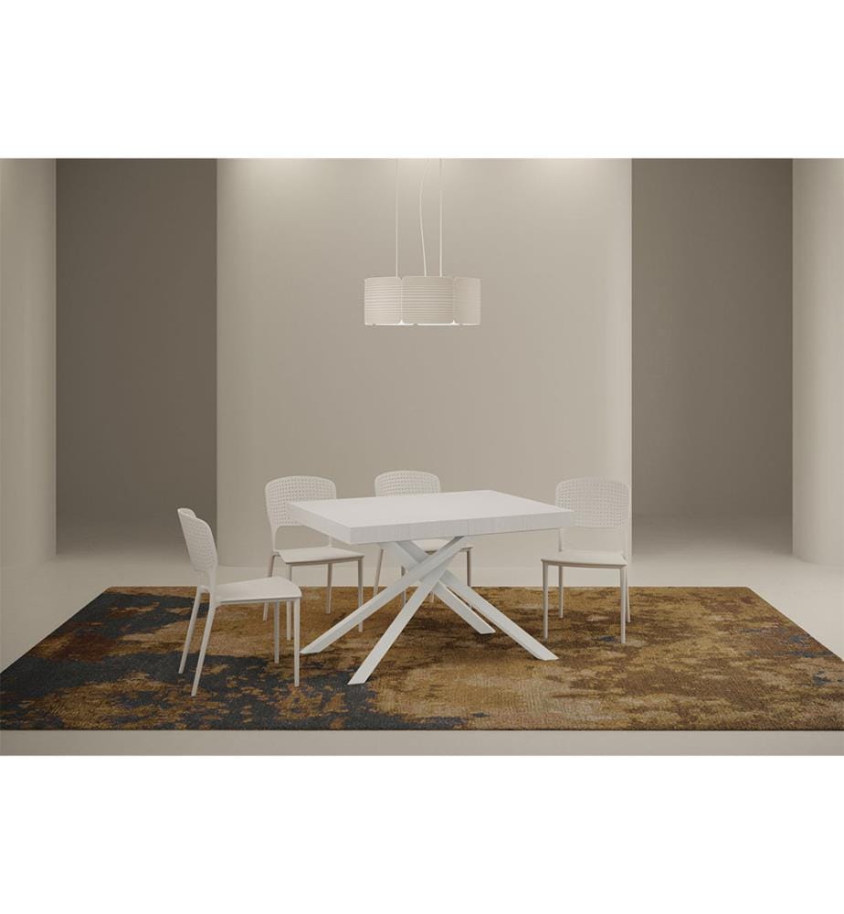 Ausziehtisch 120x80-204 cm Karida Esche - Weiss, Anthrazit