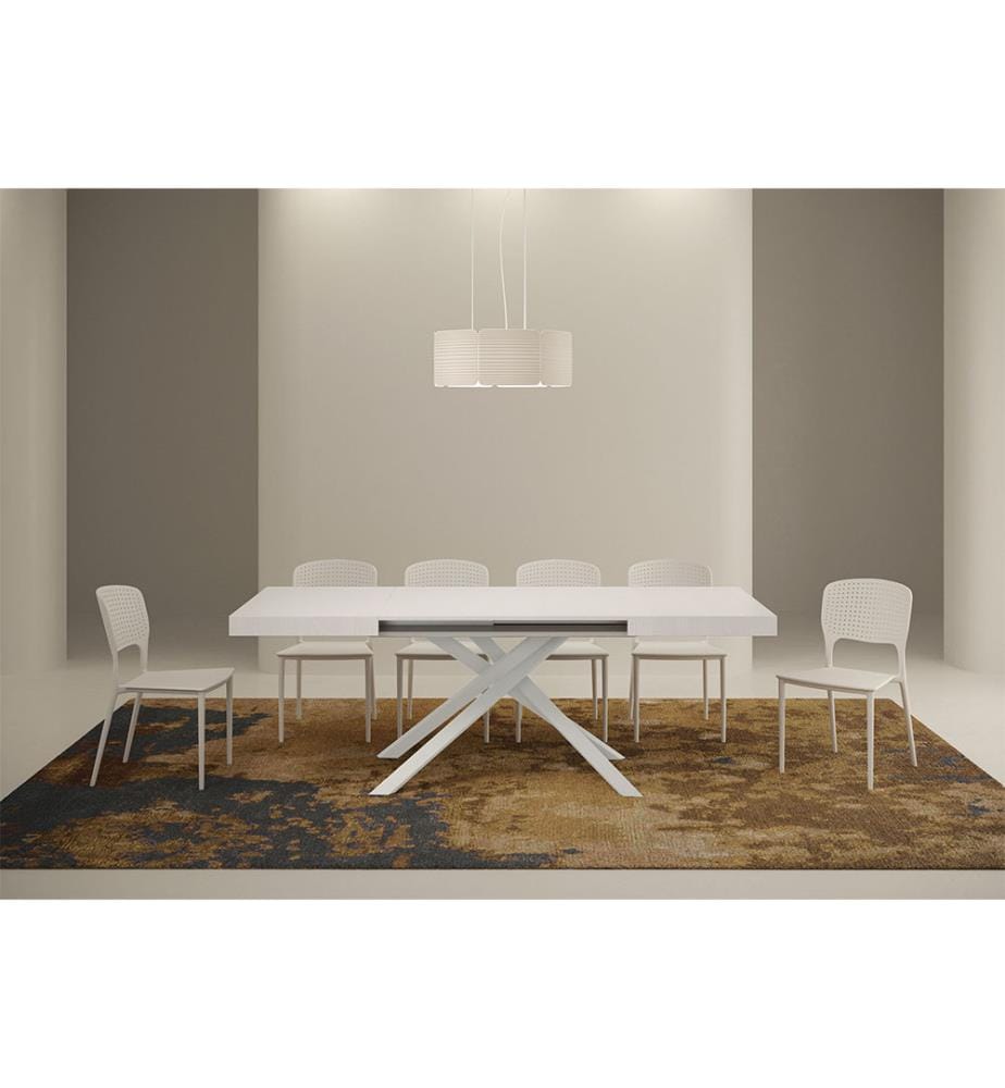 Ausziehtisch 120x80-204 cm Karida Esche - Weiss, Anthrazit