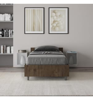 Bett mit Lattenrost 80x190 Nussbaum Nuamo