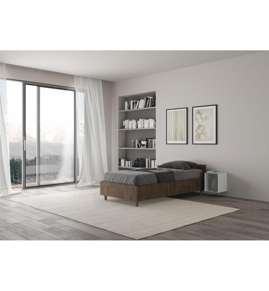 Bett mit Lattenrost 80x190 Nussbaum Nuamo