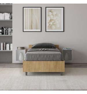 Bett mit Lattenrost 80x190 Eiche Natur Nuamo