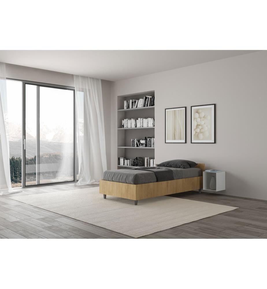 Bett mit Lattenrost 80x190 Eiche Natur Nuamo