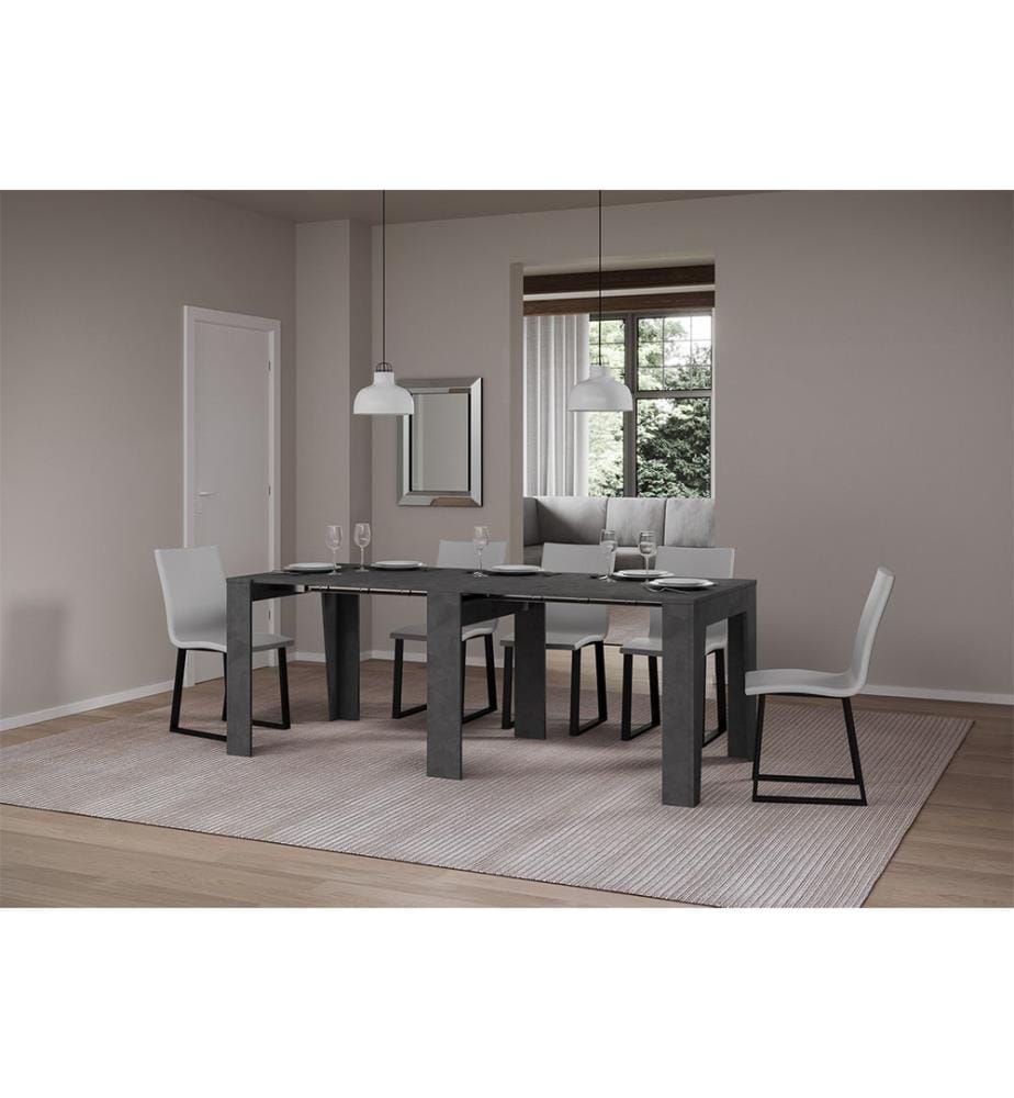 Table Console Extensible 90x25-181 cm Anea - Anthracite
