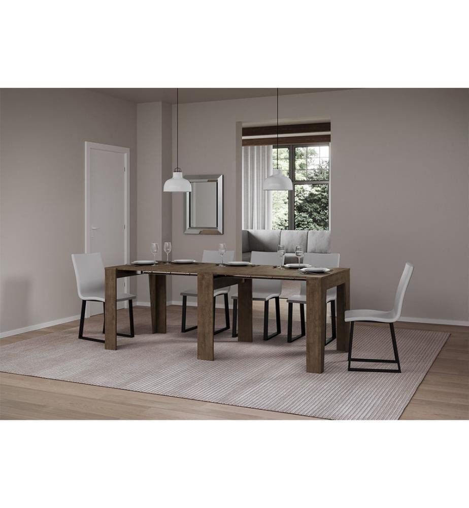 Consolle Estensibile 90x25-181 cm Anea noce - Marrone