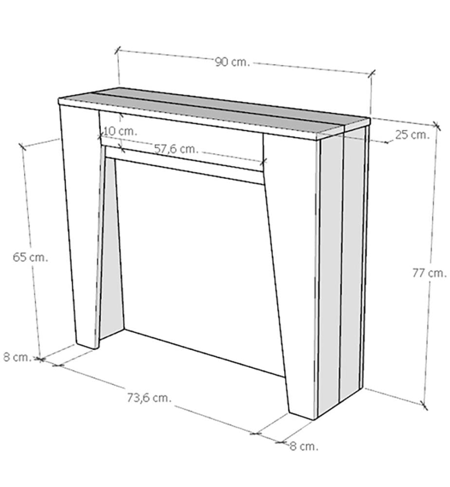 Extendable Console Table 90x25-181 cm Anea oak - Natural