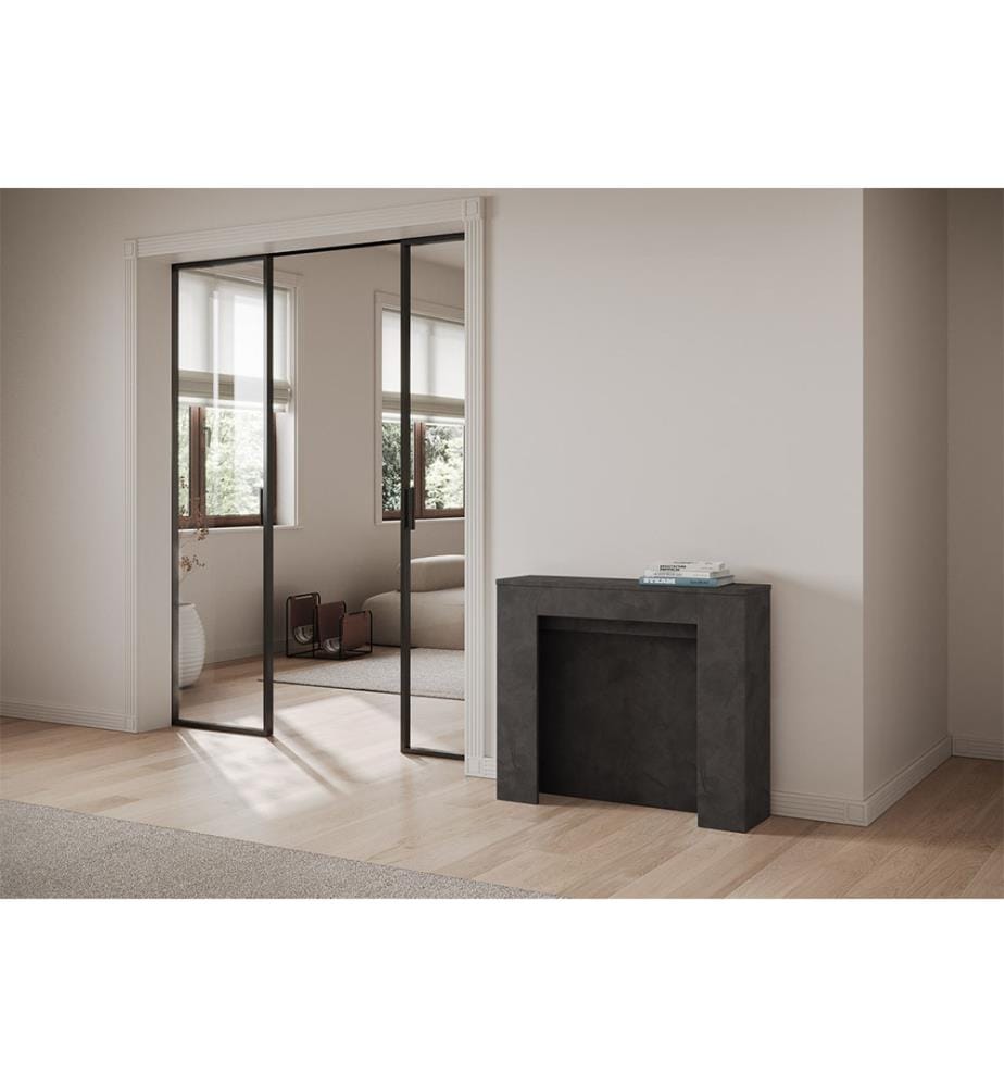 Ausziehbarer Konsolentisch 90 x 25-211 cm Kiba - Anthrazit