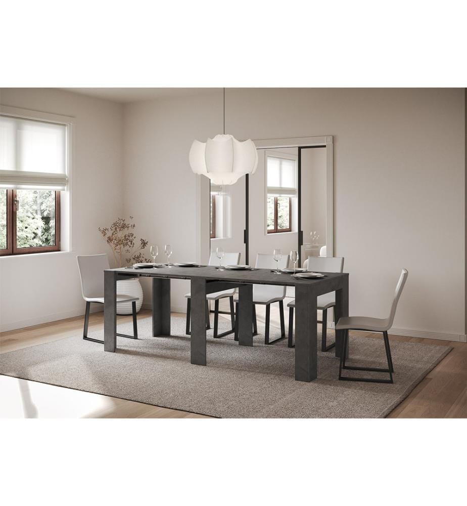 Ausziehbarer Konsolentisch 90 x 25-211 cm Kiba - Anthrazit
