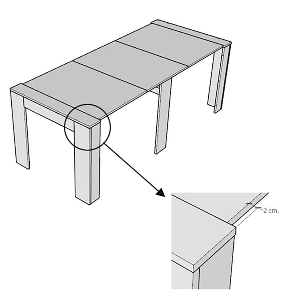 Ausziehbarer Konsolentisch 90 x 25-211 cm Kiba - Anthrazit